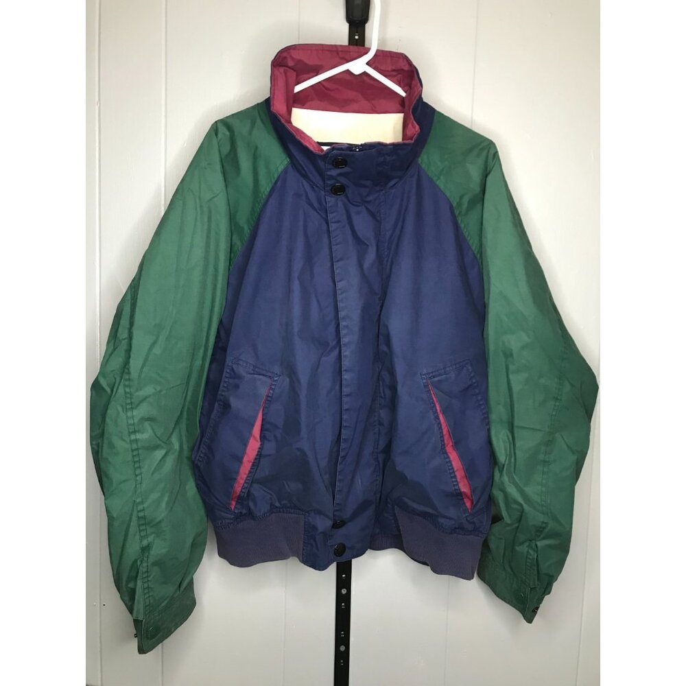 Vintage Yacht Sailing Boating Jacket Men XL Blue Green Charleston Full Zip bombe